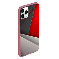 Чехол iPhone 11 Pro матовый Lines, цвет: 3D-малиновый — фото 2