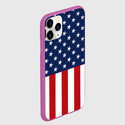 Чехол iPhone 11 Pro матовый Флаг США, цвет: 3D-фиолетовый — фото 2