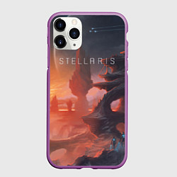 Чехол iPhone 11 Pro матовый Stellaris, цвет: 3D-фиолетовый