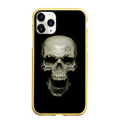 Чехол iPhone 11 Pro матовый Череп вампира, цвет: 3D-желтый