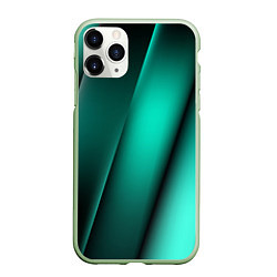 Чехол iPhone 11 Pro матовый Emerald lines, цвет: 3D-салатовый