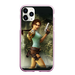 Чехол iPhone 11 Pro матовый TOMB RAIDER, цвет: 3D-розовый