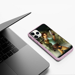 Чехол iPhone 11 Pro матовый TOMB RAIDER, цвет: 3D-розовый — фото 2