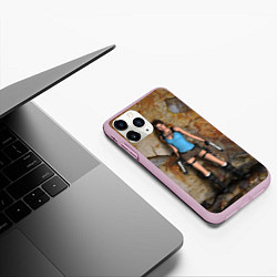 Чехол iPhone 11 Pro матовый TOMB RAIDER, цвет: 3D-розовый — фото 2