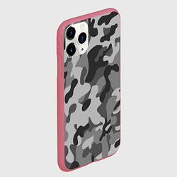 Чехол iPhone 11 Pro матовый Ночной Камуфляж 1, цвет: 3D-малиновый — фото 2