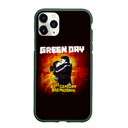 Чехол iPhone 11 Pro матовый Поцелуй Green Day, цвет: 3D-темно-зеленый