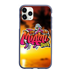 Чехол iPhone 11 Pro матовый Miami Beach, цвет: 3D-серый