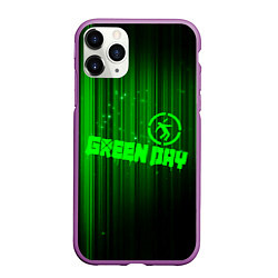 Чехол iPhone 11 Pro матовый Green Day лучи, цвет: 3D-фиолетовый