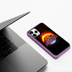 Чехол iPhone 11 Pro матовый Black Sabbath земля в огне, цвет: 3D-фиолетовый — фото 2