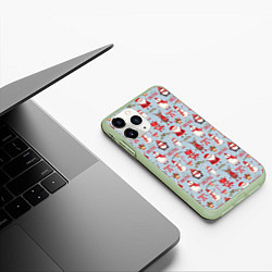 Чехол iPhone 11 Pro матовый Рождественская Милота, цвет: 3D-салатовый — фото 2