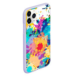 Чехол iPhone 11 Pro матовый Пятна краски, цвет: 3D-светло-сиреневый — фото 2