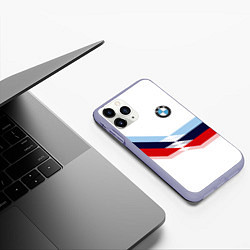 Чехол iPhone 11 Pro матовый BMW БМВ WHITE, цвет: 3D-светло-сиреневый — фото 2