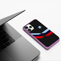 Чехол iPhone 11 Pro матовый Бмв Bmw Black, цвет: 3D-фиолетовый — фото 2