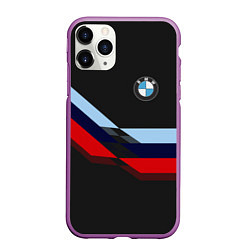 Чехол iPhone 11 Pro матовый Бмв Bmw Black, цвет: 3D-фиолетовый