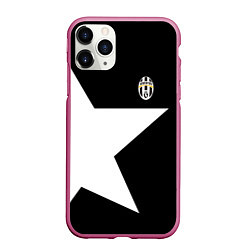 Чехол iPhone 11 Pro матовый FC Juventus: Star, цвет: 3D-малиновый
