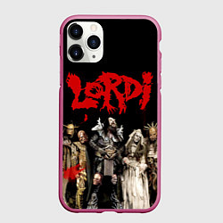 Чехол iPhone 11 Pro матовый LORDI, цвет: 3D-малиновый