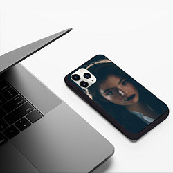 Чехол iPhone 11 Pro матовый Lorde: Black lips, цвет: 3D-черный — фото 2
