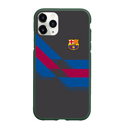Чехол iPhone 11 Pro матовый Barcelona FC: Dark style, цвет: 3D-темно-зеленый