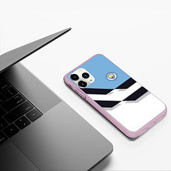 Чехол iPhone 11 Pro матовый Manchester City FC: White style, цвет: 3D-розовый — фото 2