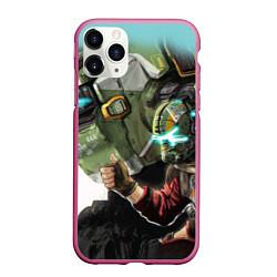 Чехол iPhone 11 Pro матовый Titanfall, цвет: 3D-малиновый