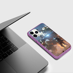 Чехол iPhone 11 Pro матовый Titanfall: Attack Robots, цвет: 3D-фиолетовый — фото 2