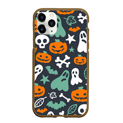 Чехол iPhone 11 Pro матовый Halloween Monsters