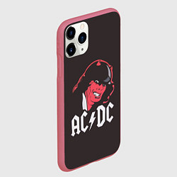 Чехол iPhone 11 Pro матовый AC/DC Devil, цвет: 3D-малиновый — фото 2