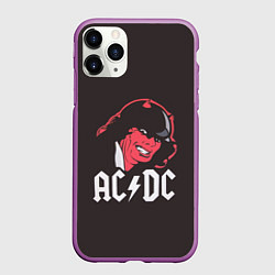 Чехол iPhone 11 Pro матовый AC/DC Devil, цвет: 3D-фиолетовый