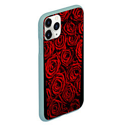Чехол iPhone 11 Pro матовый Унисекс / Красные розы, цвет: 3D-мятный — фото 2