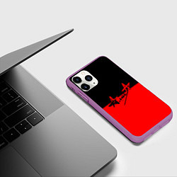 Чехол iPhone 11 Pro матовый АлисА: Черный & Красный, цвет: 3D-фиолетовый — фото 2