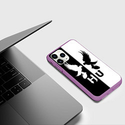 Чехол iPhone 11 Pro матовый HU: Black & White, цвет: 3D-фиолетовый — фото 2