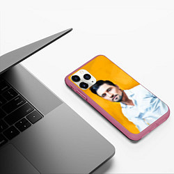 Чехол iPhone 11 Pro матовый Билан, цвет: 3D-малиновый — фото 2