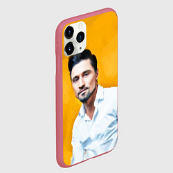 Чехол iPhone 11 Pro матовый Билан, цвет: 3D-малиновый — фото 2