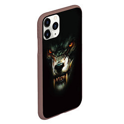Чехол iPhone 11 Pro матовый Оскал волка, цвет: 3D-коричневый — фото 2