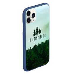 Чехол iPhone 11 Pro матовый I'm from Siberia, цвет: 3D-тёмно-синий — фото 2