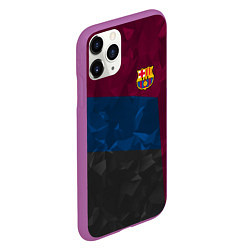 Чехол iPhone 11 Pro матовый FC Barcelona: Dark polygons, цвет: 3D-фиолетовый — фото 2