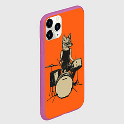 Чехол iPhone 11 Pro матовый Drums Fox, цвет: 3D-фиолетовый — фото 2