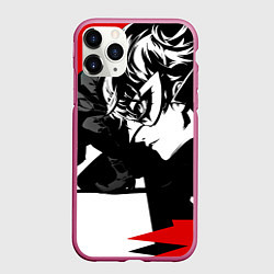 Чехол iPhone 11 Pro матовый Persona 5, цвет: 3D-малиновый