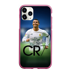 Чехол iPhone 11 Pro матовый CR7, цвет: 3D-малиновый