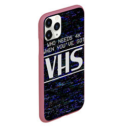 Чехол iPhone 11 Pro матовый 4K VHS, цвет: 3D-малиновый — фото 2