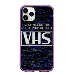 Чехол iPhone 11 Pro матовый 4K VHS, цвет: 3D-фиолетовый