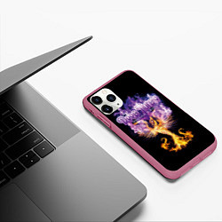 Чехол iPhone 11 Pro матовый Deep Purple: Phoenix Rising, цвет: 3D-малиновый — фото 2