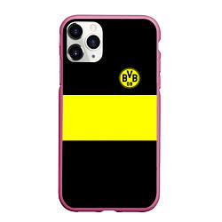 Чехол iPhone 11 Pro матовый Borussia 2018 Black and Yellow, цвет: 3D-малиновый