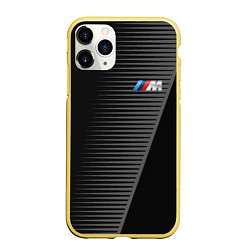 Чехол iPhone 11 Pro матовый BMW: Grey Colors Lines, цвет: 3D-желтый