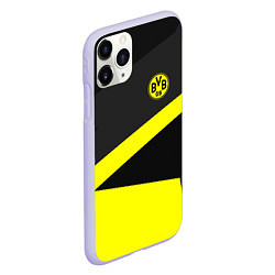 Чехол iPhone 11 Pro матовый FC Borussia: Sport Geometry, цвет: 3D-светло-сиреневый — фото 2