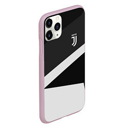 Чехол iPhone 11 Pro матовый FC Juventus: Sport Geometry, цвет: 3D-розовый — фото 2