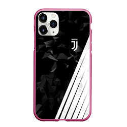 Чехол iPhone 11 Pro матовый FC Juventus: Abstract, цвет: 3D-малиновый