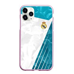 Чехол iPhone 11 Pro матовый FC Real Madrid: Abstract, цвет: 3D-розовый