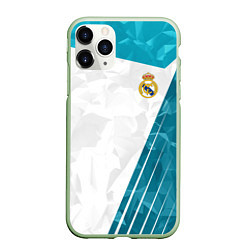 Чехол iPhone 11 Pro матовый FC Real Madrid: Abstract, цвет: 3D-салатовый
