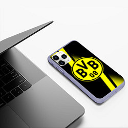 Чехол iPhone 11 Pro матовый FC Borussia Dortmund: Storm, цвет: 3D-светло-сиреневый — фото 2